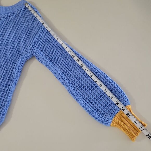 POPSUGAR Button Back Blue Crewneck Sweater - Picture 9 of 14